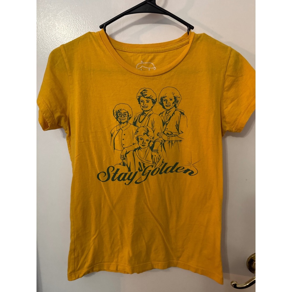Goodie Two Sleeves Golden Girls Stay Golden Graphic Tee Yellow Womens Small